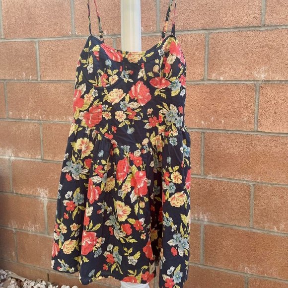 Navy Floral Mini Dress - Picture 1 of 3
